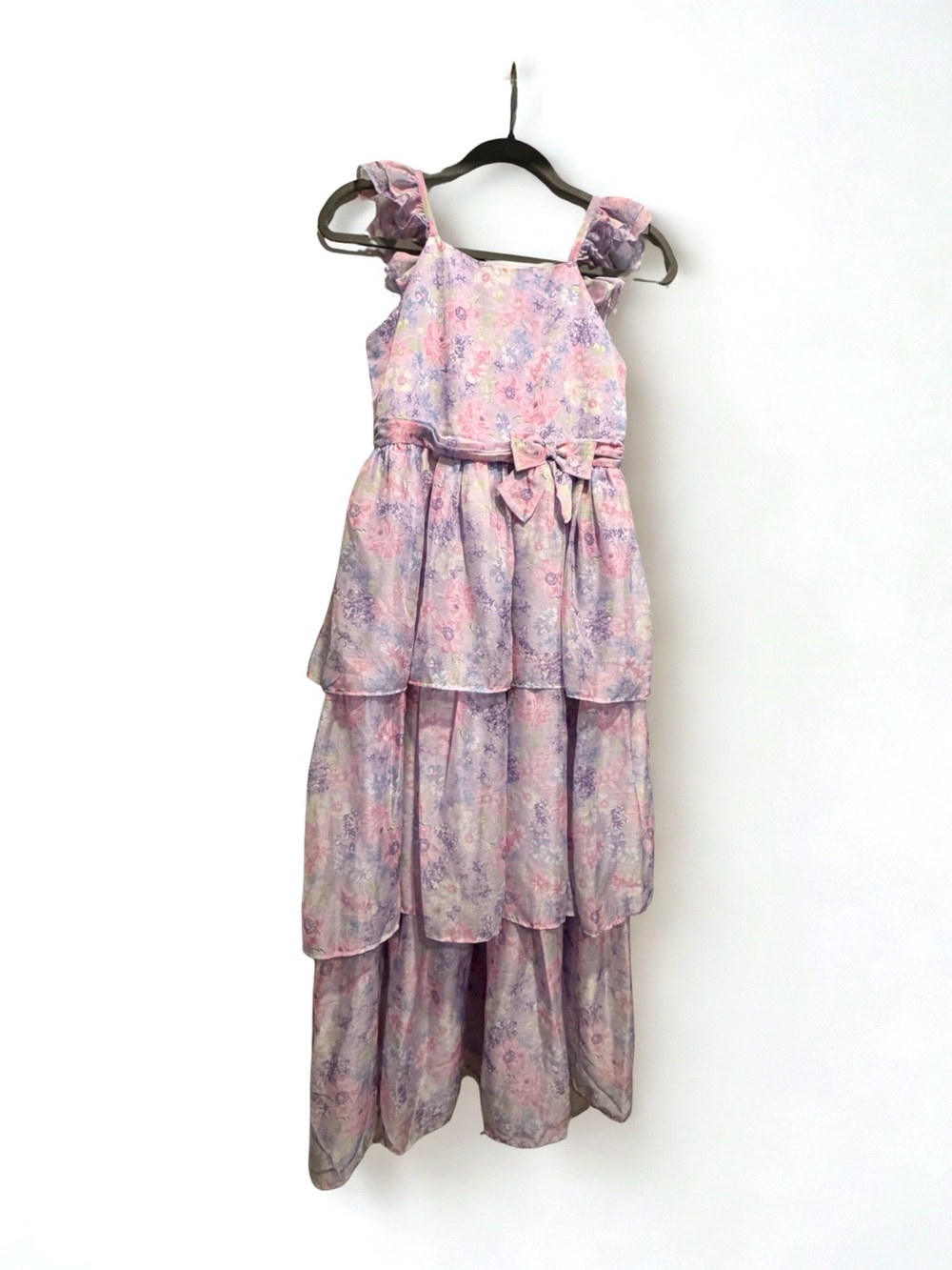 Biscotti Lavender Floral Tiered Maxi Dress